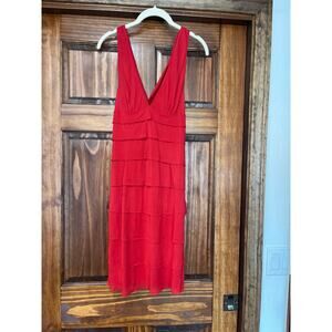 YIGA AZROUËL RED LAYERED COCKTAIL DRESS SIZE 2